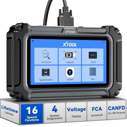 XTOOL D5S OBD2 Scanner: Advanced Car Diagnostic Tool with – Front View
