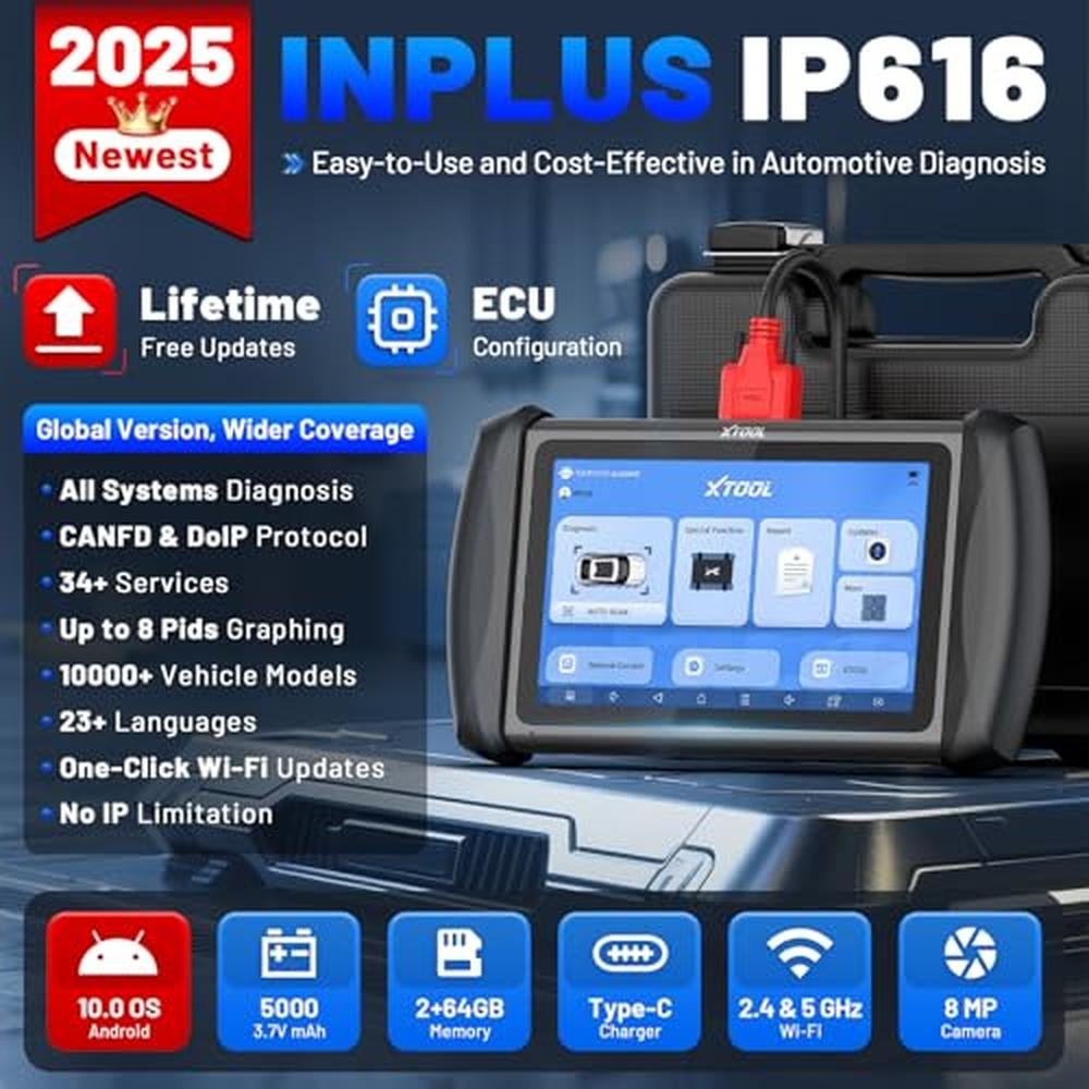 Scanner Tool: Xtool Inplus IP616 V2.0 OBD2 Diagnostic Tool – Side View