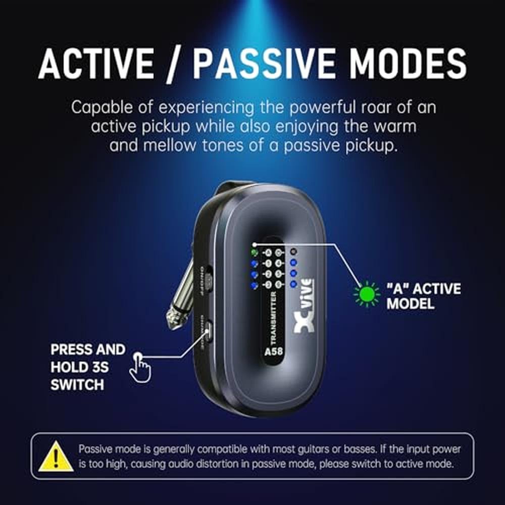 Xvive A58 Wireless Guitar System 5.8GHz Wireless Guitar – In Use