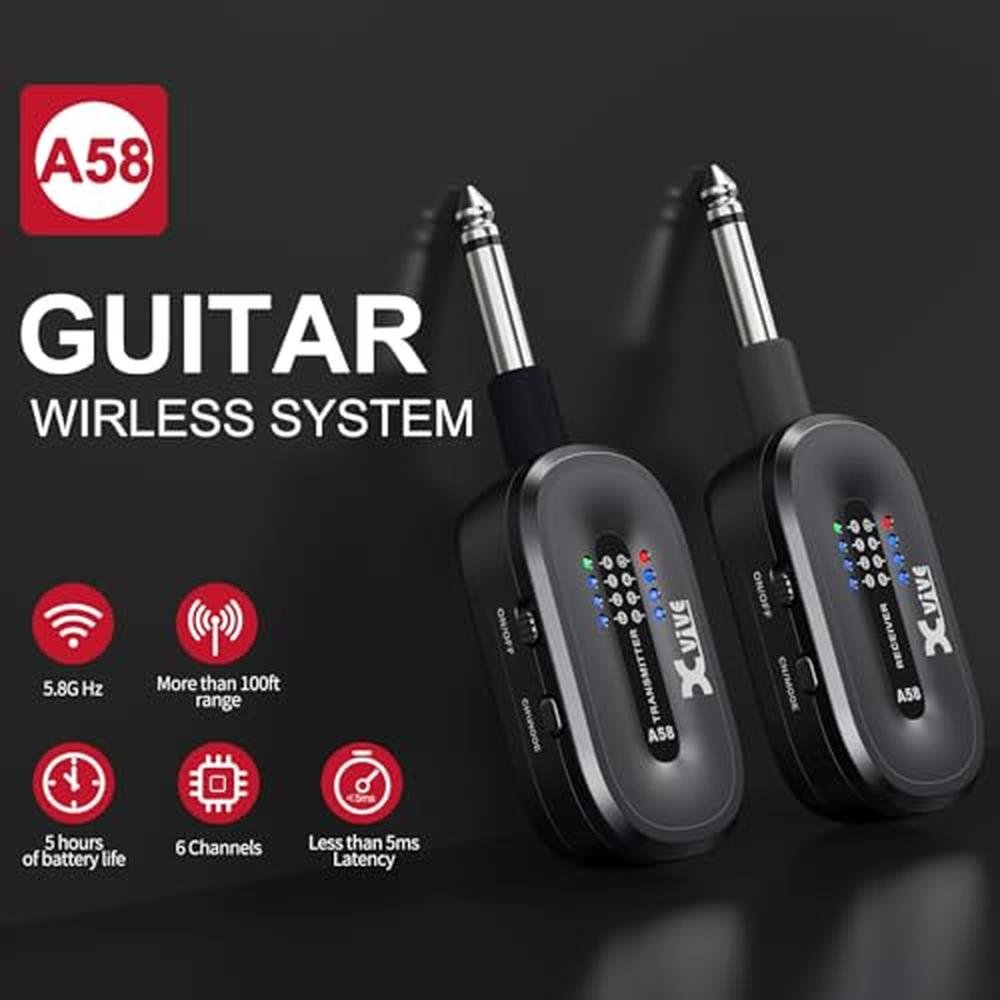Xvive A58 Wireless Guitar System with 5.8GHz Transmitter – Side View
