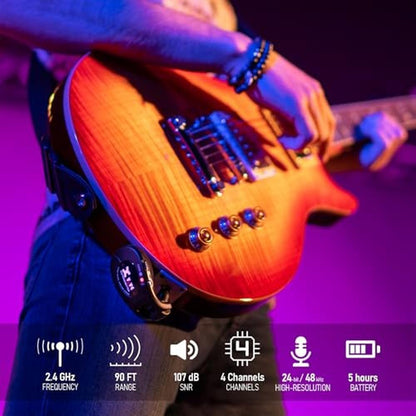 Xvive U2 Wireless Guitar System Rechargeable 2.4GHz Guitar – Side View