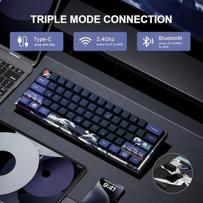 XVX 60% Gaming Keyboard: M61 Pro Wireless Mechanical – Side View