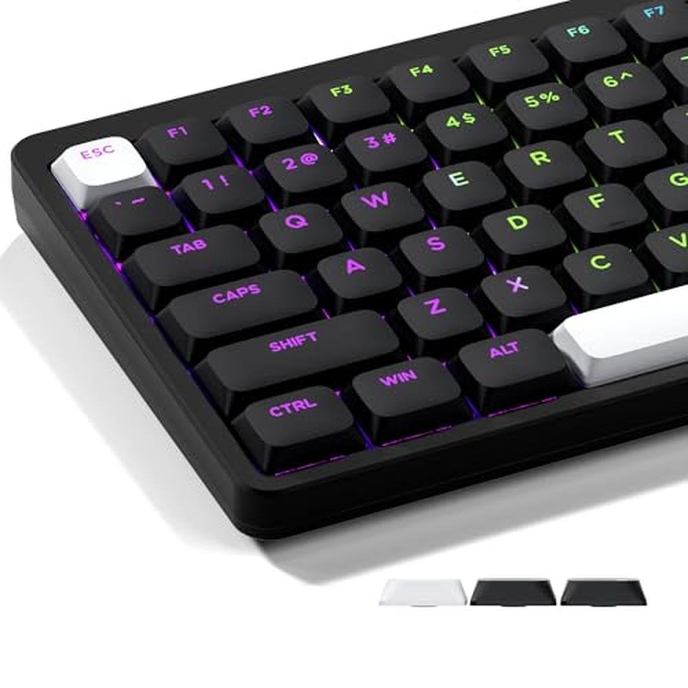 Keycaps Keyboard: XVX Low Profile Black Keycaps – Front View