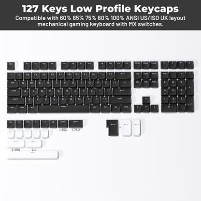 Keycaps Keyboard: XVX Low Profile Black Keycaps – Side View