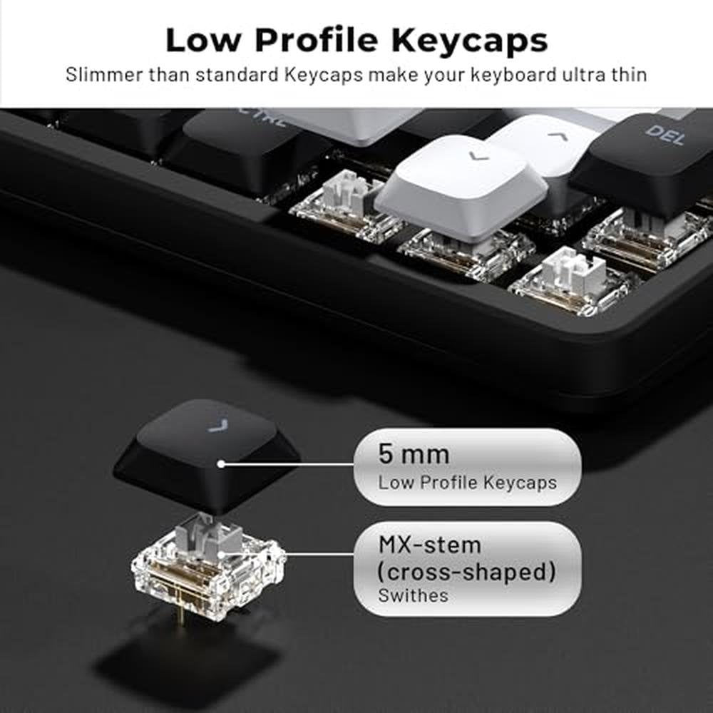 Keycaps Keyboard: XVX Low Profile Black Keycaps – Close-up Detail