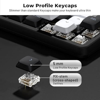 Keycaps Keyboard: XVX Low Profile Black Keycaps – Close-up Detail