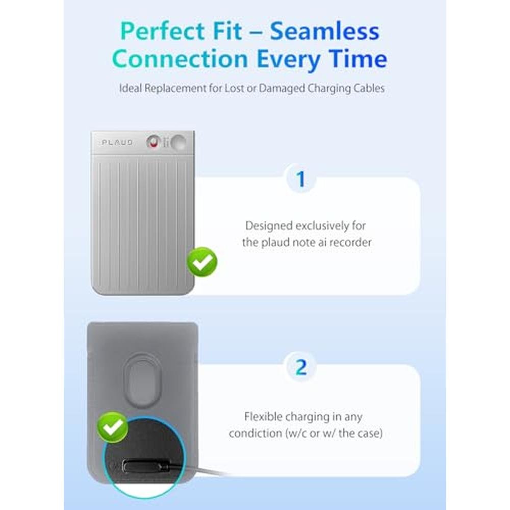PLAUD Note Charger Cable: YANMONGI 2-Pack Magnetic USB – Close-up Detail