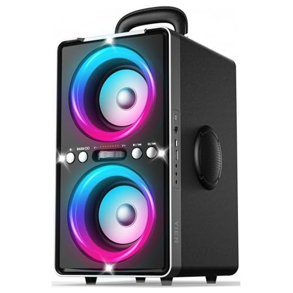 YIER Bluetooth Speaker: 200W Peak Loud Stereo with Big Bass – Front View