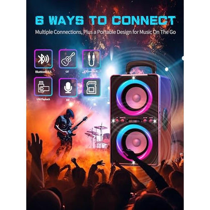 YIER Bluetooth Speaker: 200W Peak Loud Stereo with Big Bass – In Use