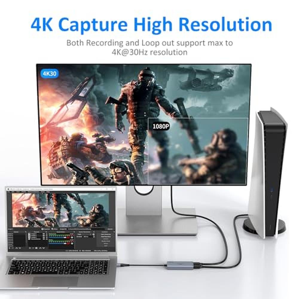 Capture Yinker: Yinker Capture Card USB-A/USB-C 4K HDMI – Side View