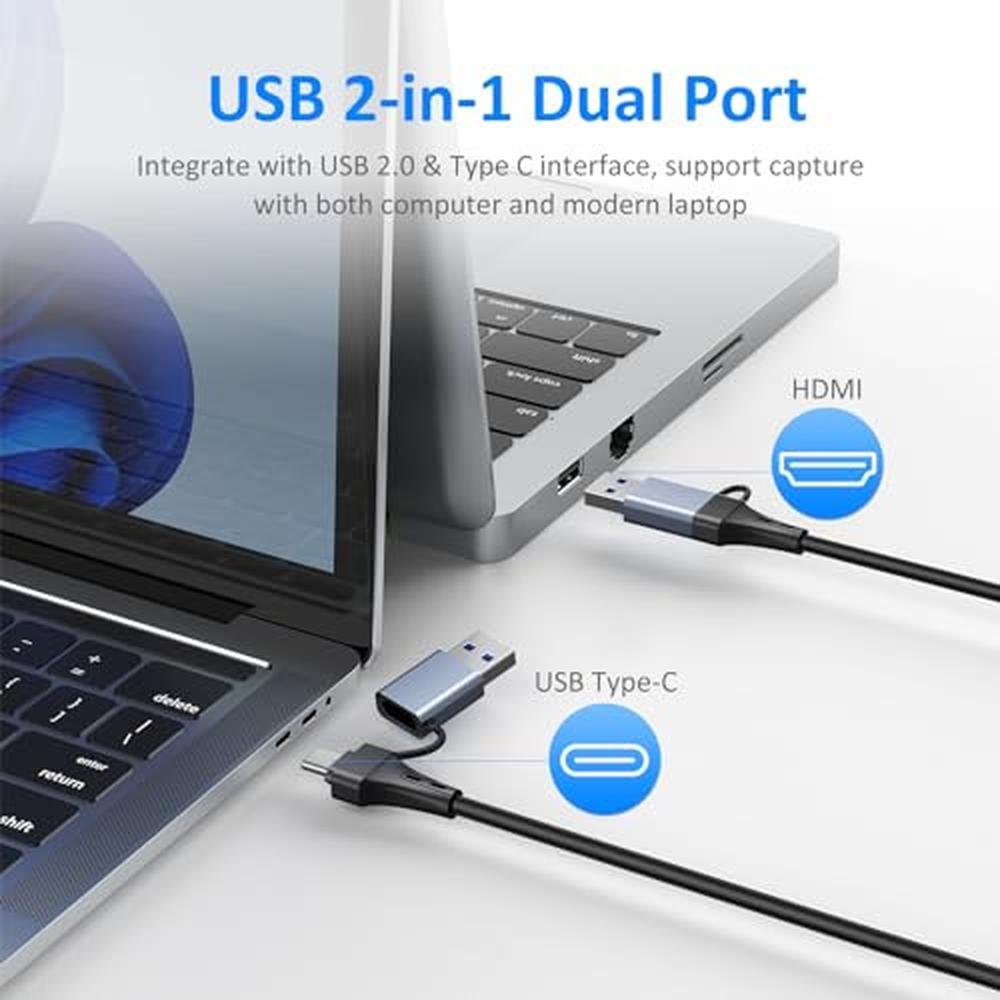 Capture Yinker: Yinker Capture Card USB-A/USB-C 4K HDMI – Close-up Detail