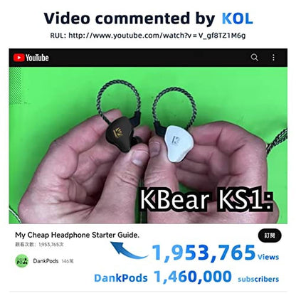 Cable Earphones: YINYOO KBEAR Flash 2M High-Res Balanced – Side View