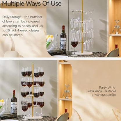 Champagne Tower: Yixwzas Cocktail Tree Stand Wine Glass – Close-up Detail