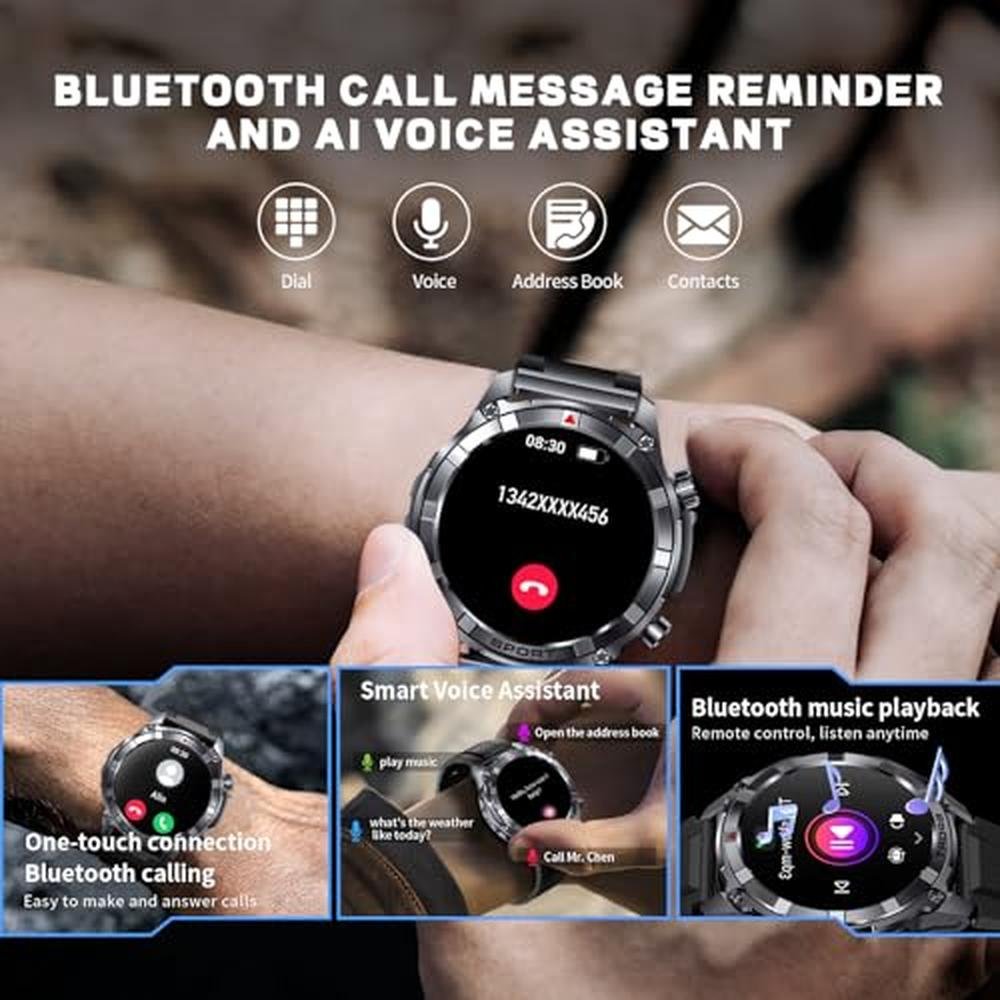Men's Smartwatch: Ynwinste 1.52 IP68 Water Resistant – Close-up Detail