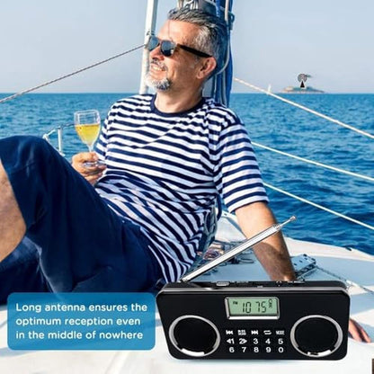 YF33 Portable FM Radio: YOFITS YF33 Bluetooth MP3 Player – Side View