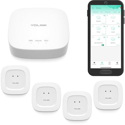 YoLink Water Leak Starter Kit: Hub + 4 Leak Sensor 1 – Front View