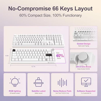 Gaming Keyboard: YOUSUOMASTER X82 60% Mechanical Keyboard – Side View