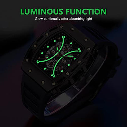 Watches Black: YUNSML Unique Tonneau Casual Wristwatch – In Use