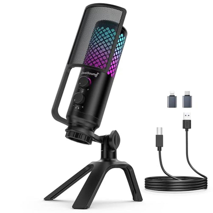 ZealSound Podcast Microphone: ZealSound USB Condenser Mic – Front View