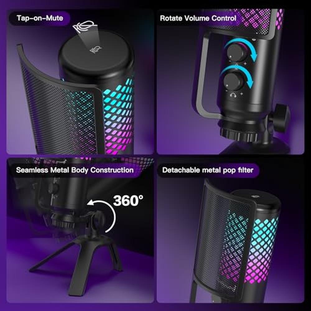 ZealSound Podcast Microphone: ZealSound USB Condenser Mic – Close-up Detail