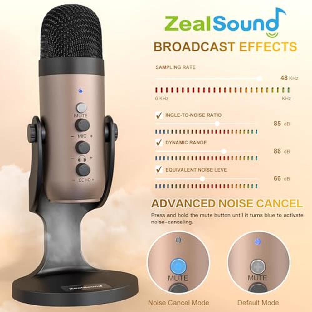 Mic Control: ZealSound USB Microphone Condenser Computer PC – Close-up Detail