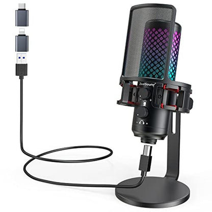Microphone ZealSound: ZealSound USB Microphone RGB Gaming – Front View