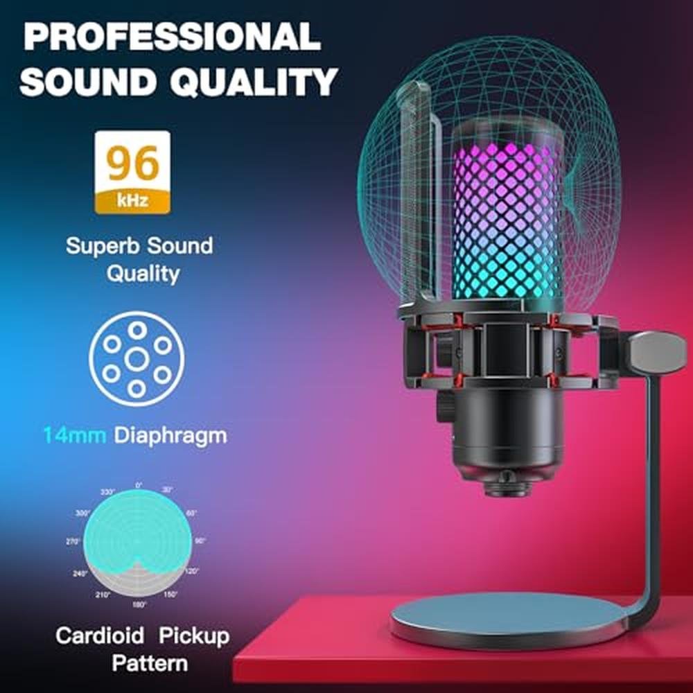 Microphone ZealSound: ZealSound USB Microphone RGB Gaming – In Use