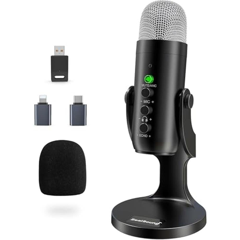 Wireless Microphone: ZealSound K66DG Noise Cancellation – Front View