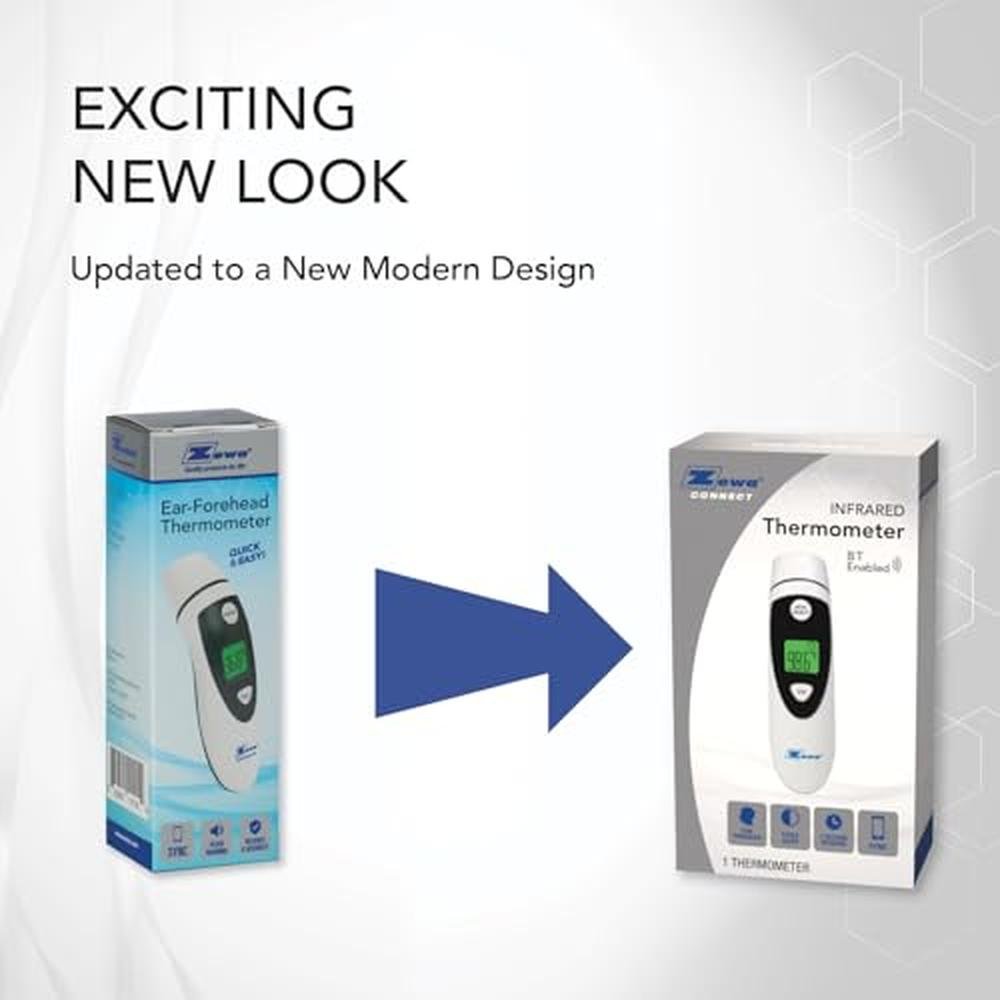 Zewa Infrared Thermometer: Professional Accuracy Forehead – Side View