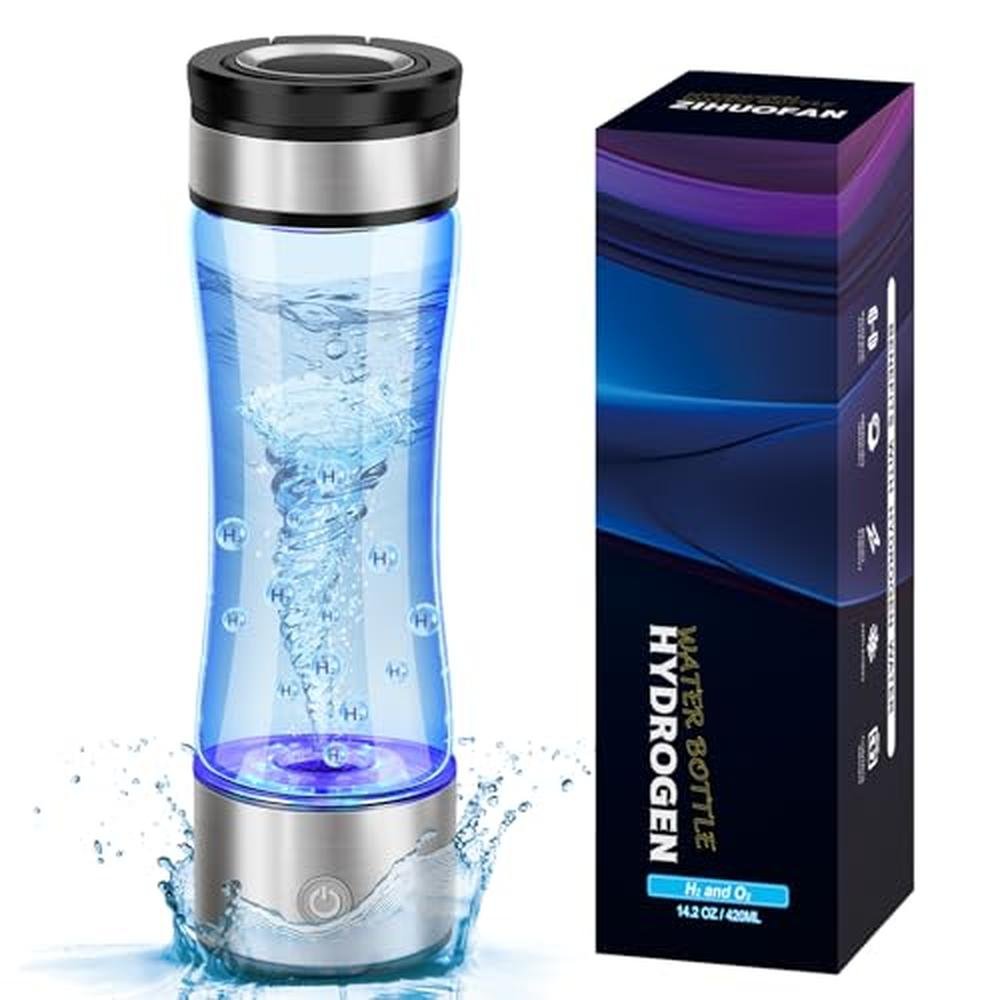 Hydrogen Water Bottle: ZIHUOFAN 1600PPB Portable Hydrogen – Front View