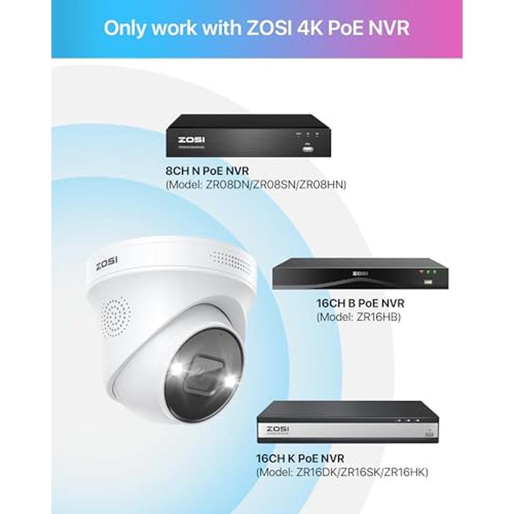 Zosi Poe: Zosi 2PK 4K 8MP Security Poe IP Camera – Side View