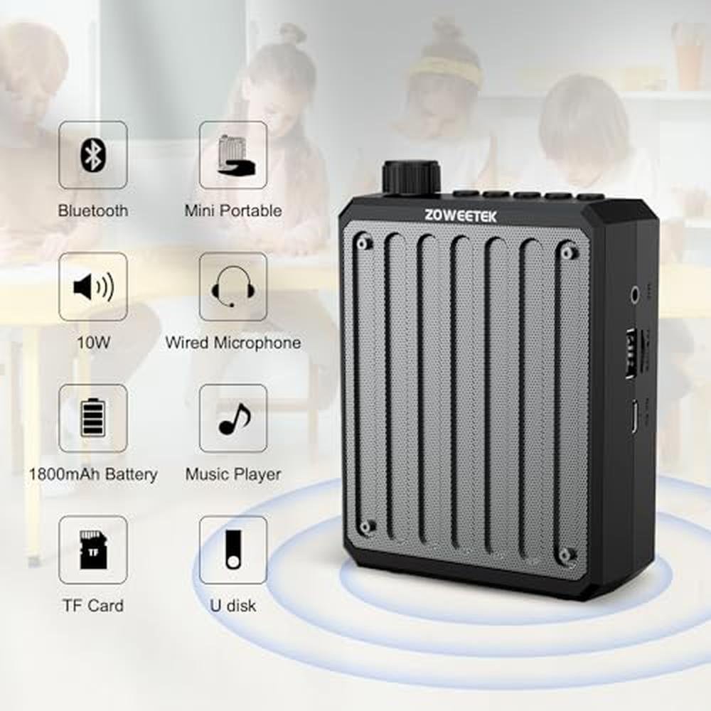 Voice Amplifier: ZOWEETEK Bluetooth Voice Amplifier – Side View