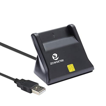 CAC Reader: ZOWEETEK CAC Card Reader Military DOD USB – Front View