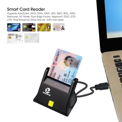 CAC Reader: ZOWEETEK CAC Card Reader Military DOD USB – Side View