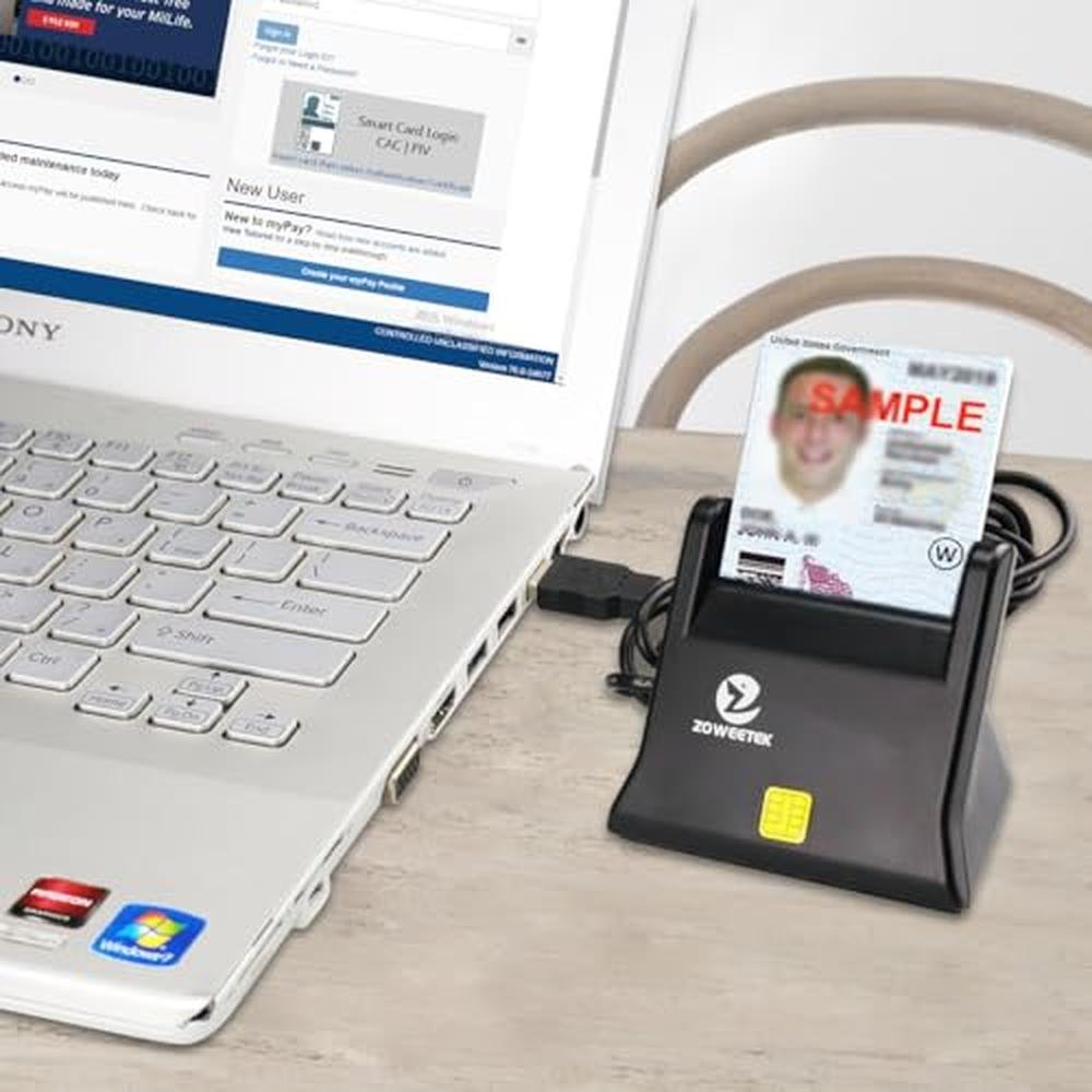 CAC Reader: ZOWEETEK CAC Card Reader Military DOD USB – In Use