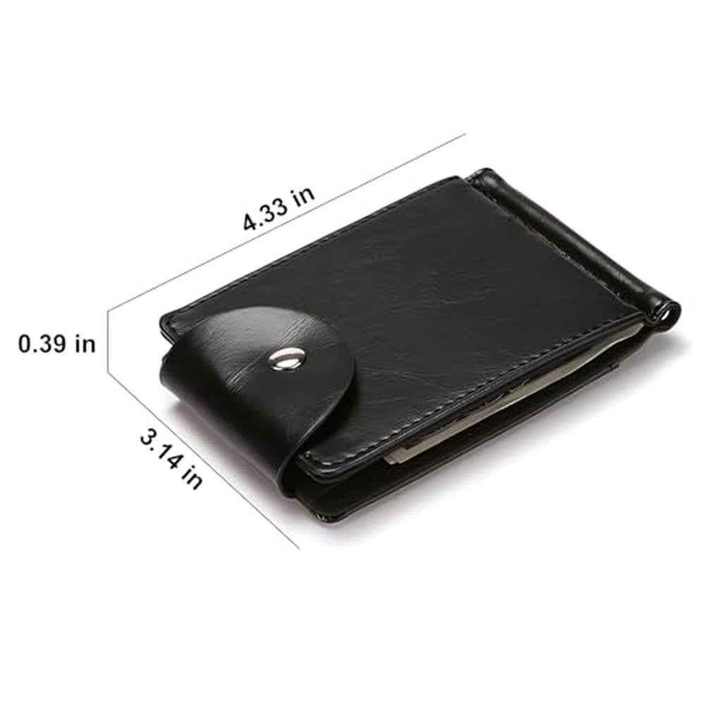 Wallet Men: Zrwcvxy Slim Bifold Leather Wallet – Side View