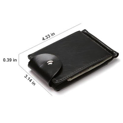 Wallet Men: Zrwcvxy Slim Bifold Leather Wallet – Side View