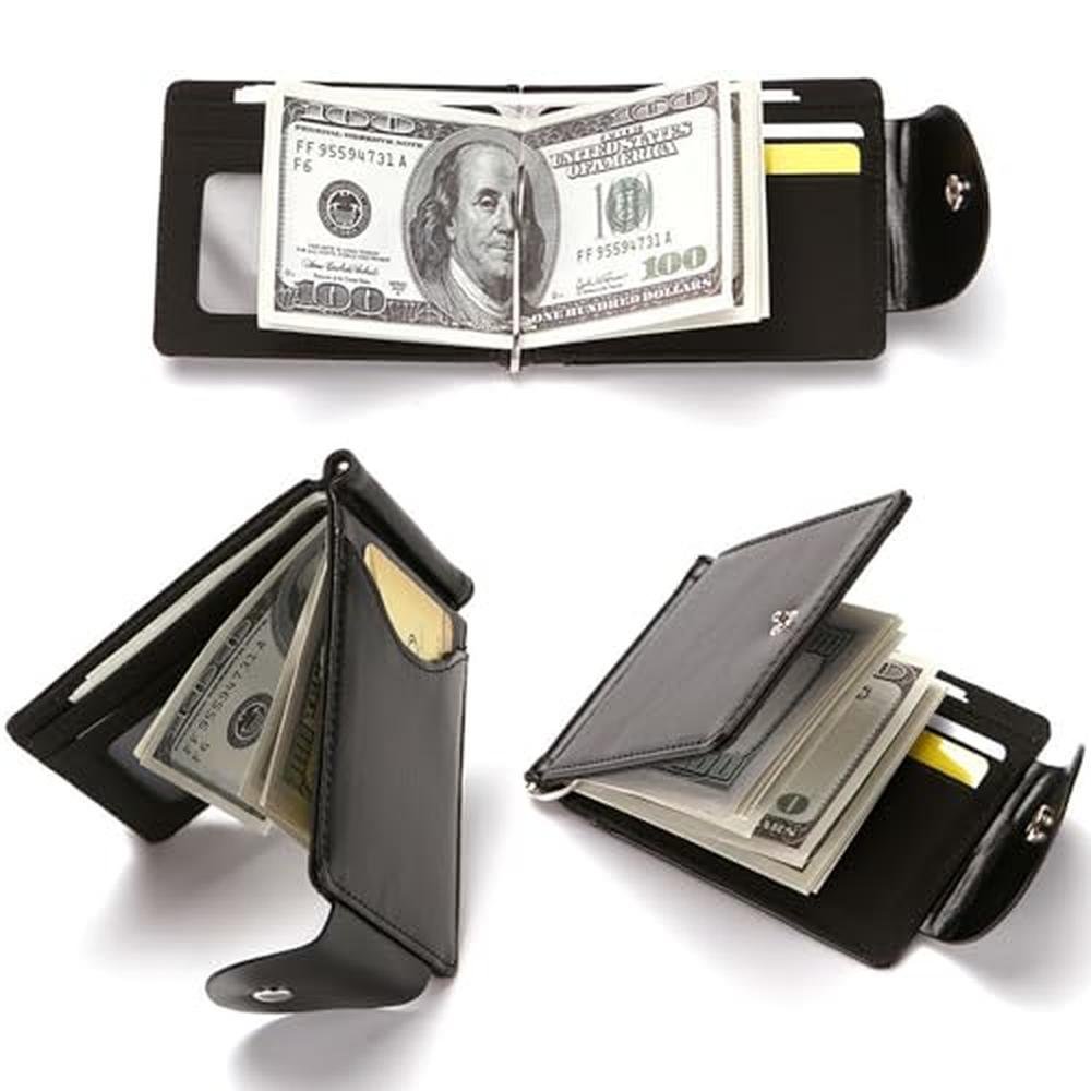 Wallet Men: Zrwcvxy Slim Bifold Leather Wallet – In Use