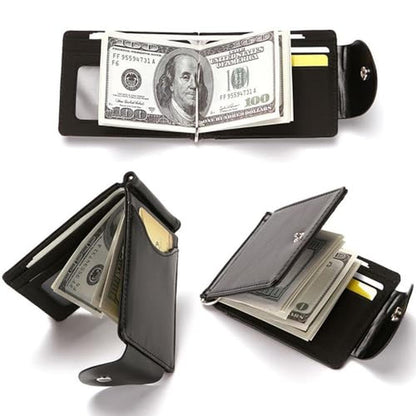 Wallet Men: Zrwcvxy Slim Bifold Leather Wallet – In Use
