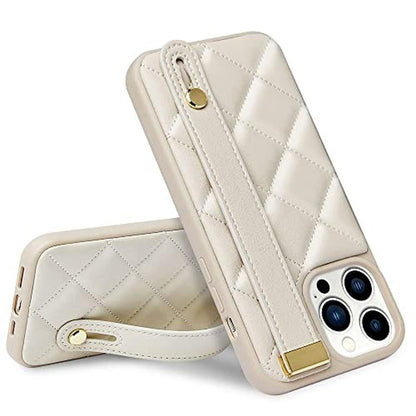 iPhone ZVE: ZVE Kickstand Case Quilted Leather Cover with – Front View