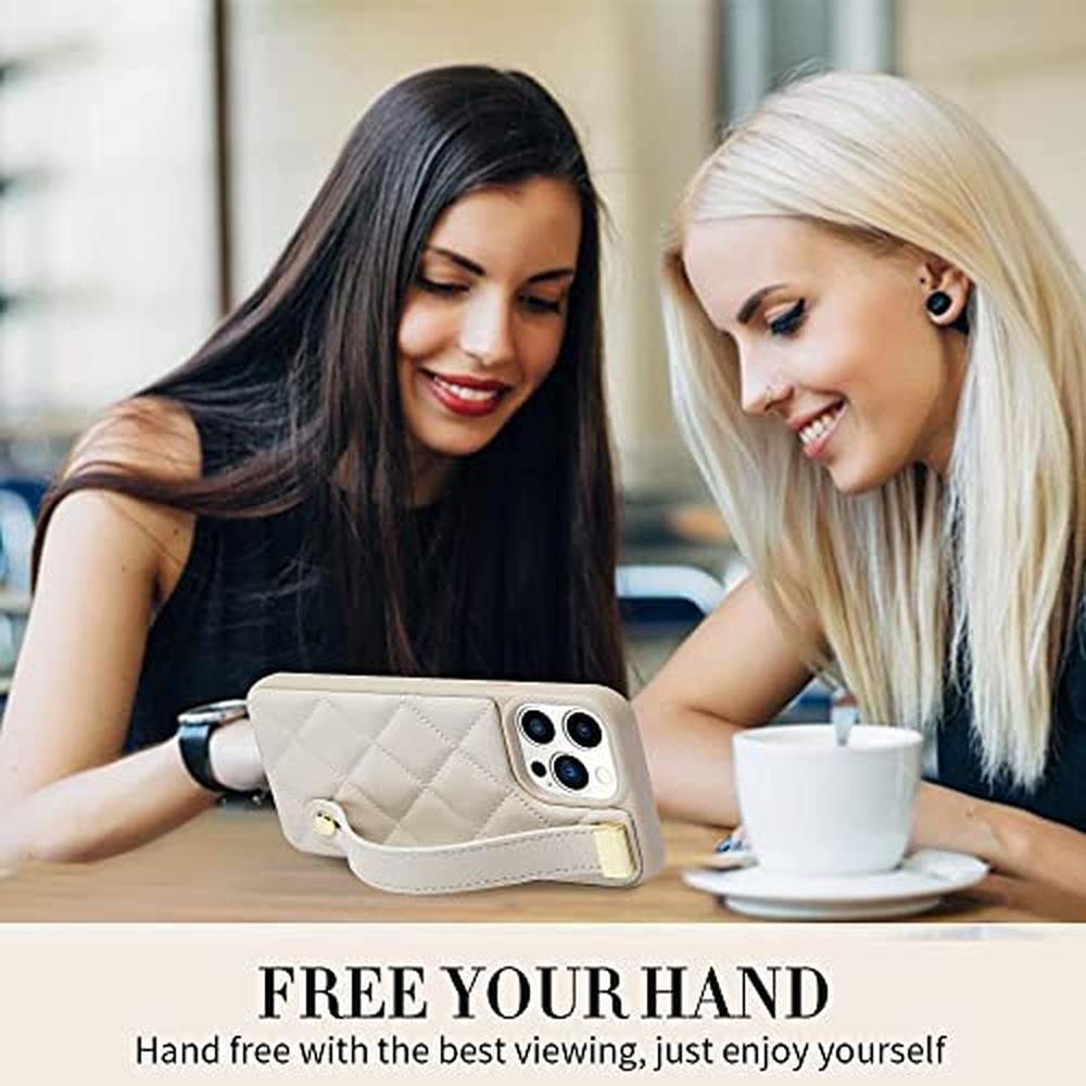 iPhone ZVE: ZVE Kickstand Case Quilted Leather Cover with – Close-up Detail