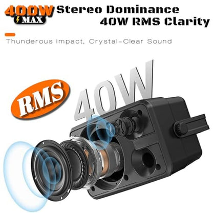 Speakers ZYUWM: ZYUWM 400W AC-Powered Outdoor Bluetooth – In Use