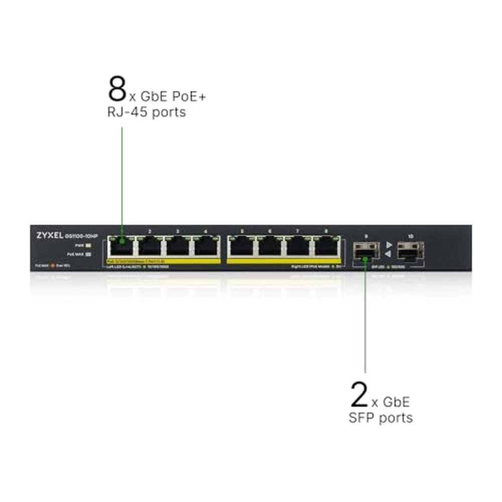 Zyxel 10-Port Gigabit Unmanaged Switch – Close-up Detail