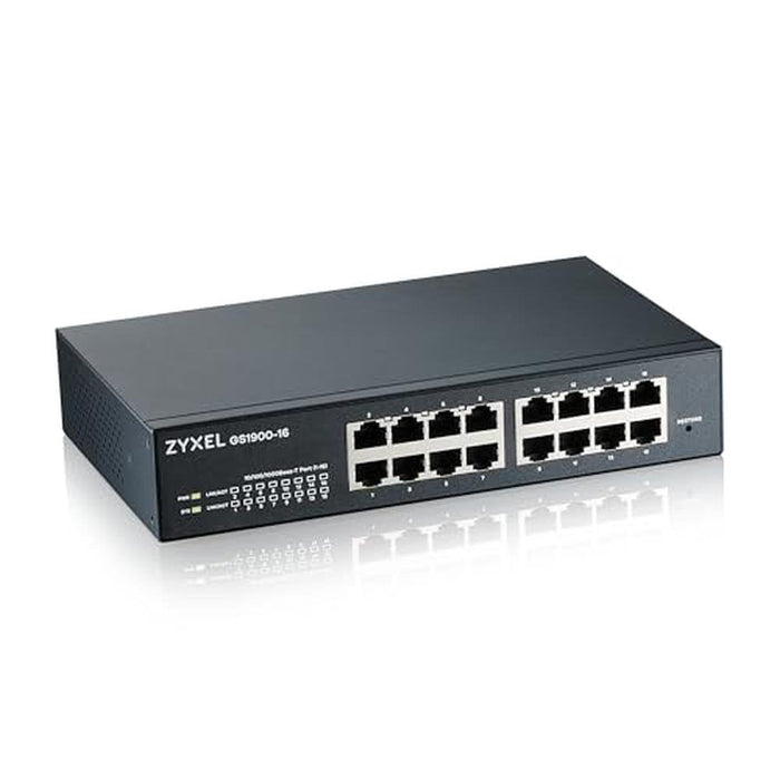 Zyxel Port: Zyxel GS1900-16 16-Port Gigabit Ethernet Switch – Front View