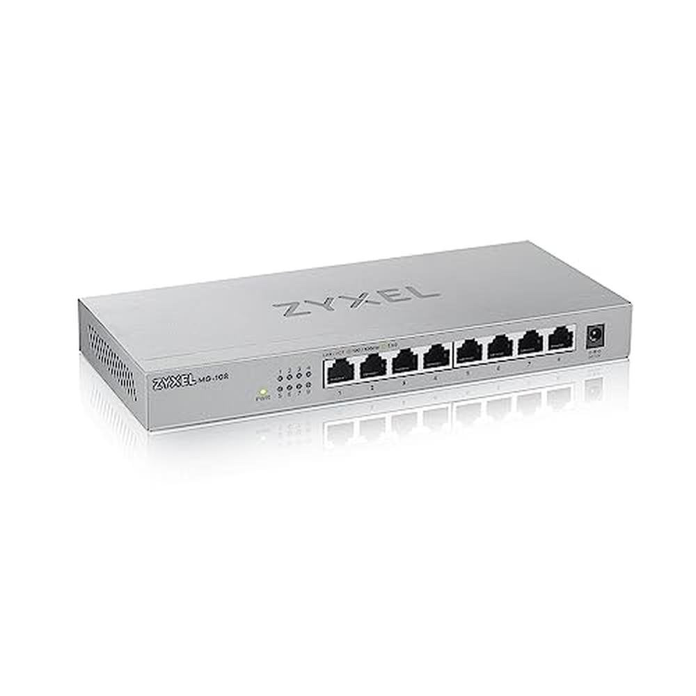 Zyxel 8 Port: 2.5G Multi-Gigabit Unmanaged Switch for Home – Front View