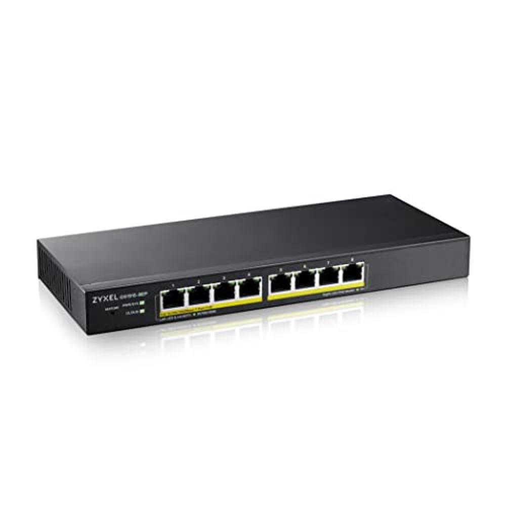 Poe Zyxel: Zyxel GS1915-8EP 8-Port Poe Gbe Switch Smart – Front View