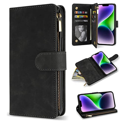 iPhone Plus Case: ZZXX iPhone 14 Plus Wallet Case with RFID – Front View